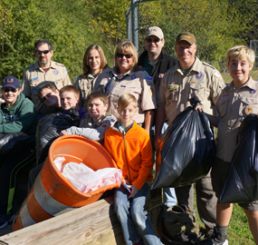 Boy Scout Troop 13 puts greenway litter in its place