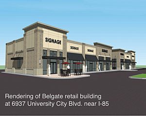 Planned retail buildings in Belgate
