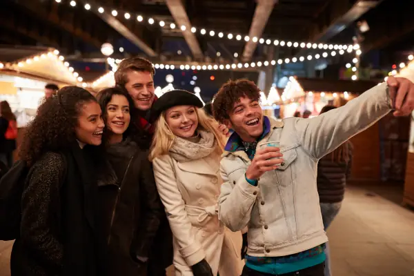People smiling taking a selfie